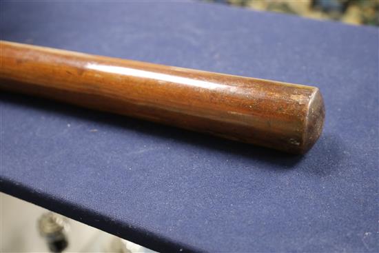 A Tongan hardwood war club, 44.75in.
